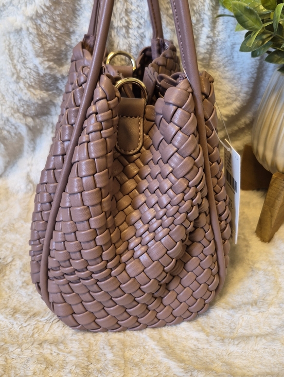 Anthropologie Hollace Tote Woven Mini Edition NEW Maeve Mocha Boho Crossbody Bag - Picture 4 of 13
